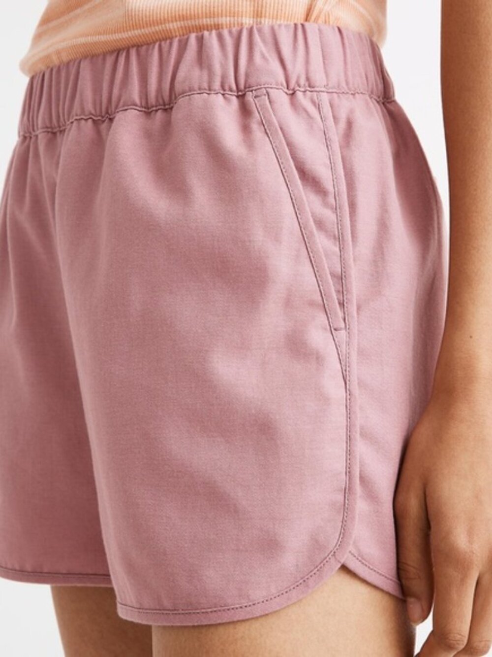 Madewell Pull-On Shorts Pink Blush Elastic Waist Cotton Casual S